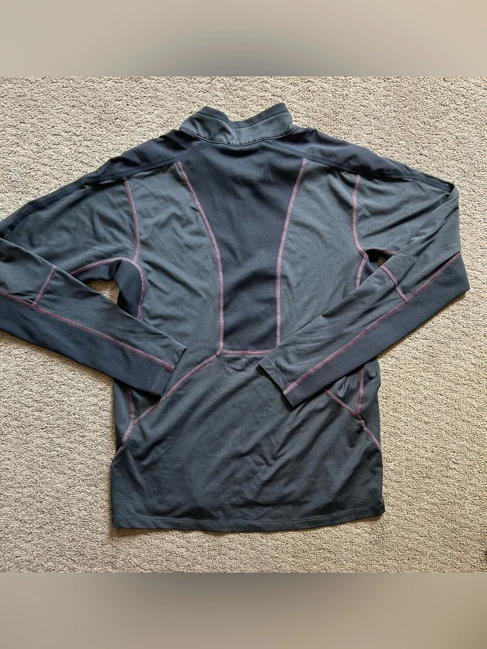 The North Face Pullover FlashDry 1/4 Quarter Zip Shirt charcoal Logo Small